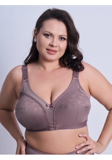Lavandına Büyük Beden Kadınlar İçin Korsesiz Sütyen 212177421 Kahverengi