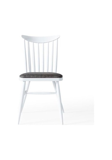 Ashbourne Ahşap Yemek Sandalyesi Beyaz - Antrasit