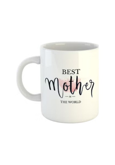 Dünyanın En İyi Annesi Baskılı Porselen Kupa Beyaz