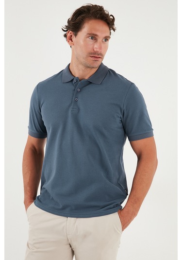 Buratti Pamuklu Regular Fit Düğmeli Erkek Polo Yaka T Shirt 5902127 Koyu Petrol