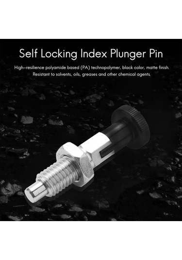 Hha 2x M10 Paslanmaz Çelik Kendinden Kilitleme Endeksi Piston Pimi, Bölme Kafası Için Kendinden Kilitleme Fonksiyonlu