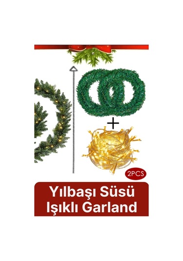 Özel Seri Gürleştirici Dekor Şerit Günışığı Ledli Çam Ağacı Yeni Yıl Yılbaşı Süsü Işıklı Garland
