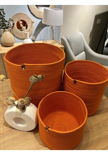 Rover Çok Amaçlı Düzenleyici Sepet, Saksılık, Organizer 3'lü Set Turuncu