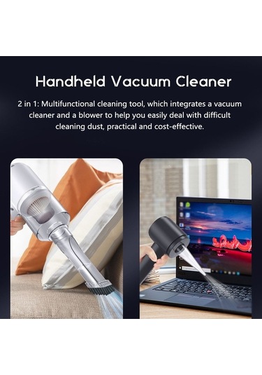Besthome1 Arac İçi Kablosuz Toz Emici Ve Üfleyici, Mini Şarjlı Temizlik Aleti, Ev Ve Araç İçin Kullanışlı