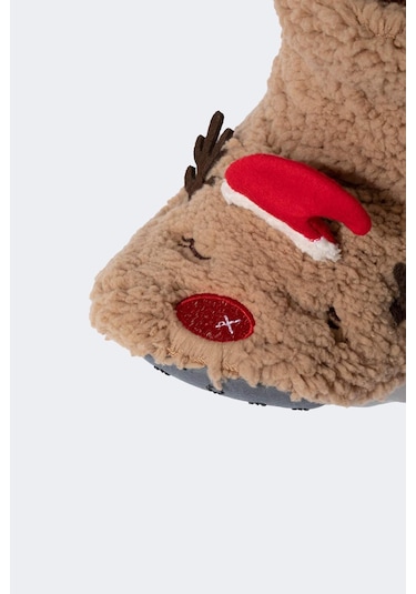Defacto Kadın Fall in Love Yılbaşı Geyik Temalı Ev Botu Y4903AZ23WNBN61 Kahverengi