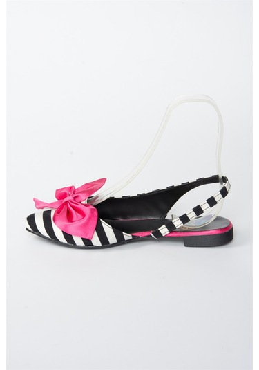 Fox Shoes Siyah/beyaz/fuşya Kumaş Kadın Babet H726809004 Siyah/beyaz/fuşya Siyah - Beyaz - Fuşya