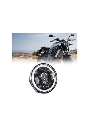 Geeksen Jeep Wrangler 5.75 İnç Led Kafatası Farı, Motor/gösterge Araç Modifikasyonu, Mavi Melek Gözü Siyah Kasa