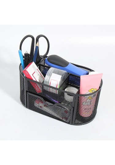 Ganzhoushop Metal Örgü Kalem Saklama Düzenleyici Çeşitli Eşyalar Saklama Kalemlik Çalışma Alanı Malzeme Düzenleyicileri Yetişkinler Çocuklar İçin Kırtasiye Çok Renkli