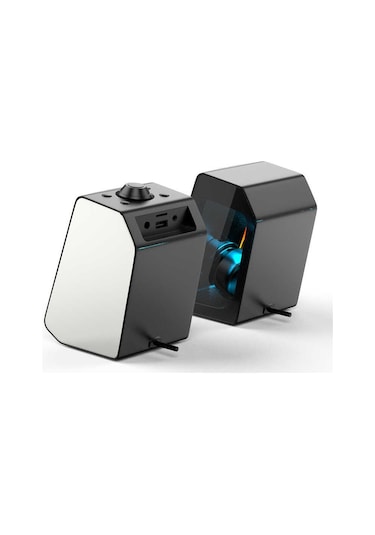 Soaiy SH20 Taşınabilir Kablosuz Bluetooth Gaming Hoparlör RGB Oyuncu Hoparlörü Şeffaf Tasarım - ZORE-219596