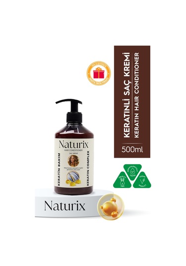 Naturix Tuzsuz Keratin Bakım Saç Kremi 500 ML