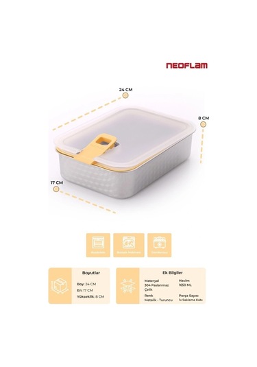 Perfect Seal Paslanmaz Çelik Saklama Kabı 1650 Ml. Çok Renkli