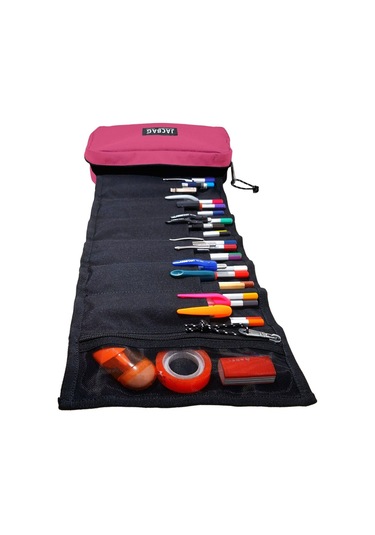 Jacbag Koyu Pembe Organizer Roll Up Düzenleyici Kalem Kutusu/kalemlik Çok RENKLİ