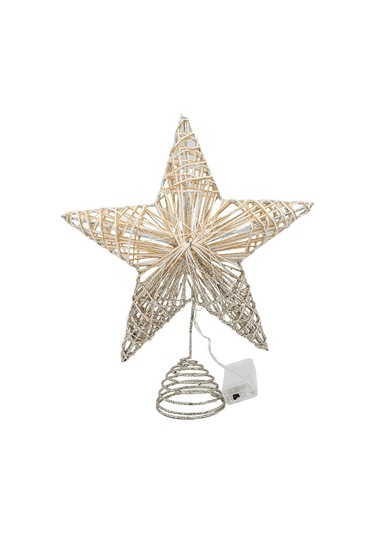 Suntek Ağacı Topper İç Mekan Kullanımı Işıklı Yılbaşı Süsleme Gümüş 20 CM