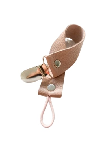 Jusso Deri Korumalı Metal Klipsli Emzik Askısı Somon