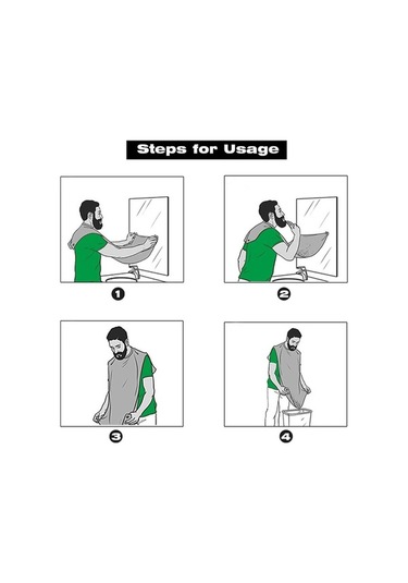 Pazly Sakal Kesme Önlüğü - Yapışkanlı, Su Geçirmez, Pratik Sakal Toplayıcı Siyah Model Siyah