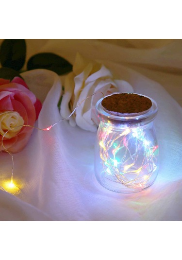 Geeroyoo 2 Metre Multicolor Led Bakır Tel Işık Zinciri - Düşük Voltajlı, Su Geçirmez, Dekoratif, Pil Dahil Değil Renkli