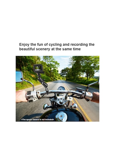 Geeroyoo Motor Gücü Ve Bisiklet Gövdesi İçin Hareketli Kamera Tutucu - 360 Döner Çift Top Başlı - 3,6cm Çaplı Çubuklara Uyumlu - Siyah Abs Malzeme