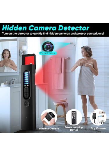 Samdoo T15 Gizli Kamera Tespit Cihazı - Gps/rf Sinyal Tarayıcı, Kulaklık Tespiti, Otel/ev/ofis İçin, 4 Tespit Modu İle Gizlilik Koruması