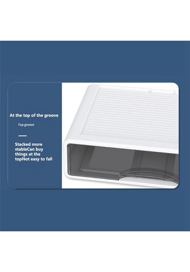 Anjiexun Masaüstü Saklama Kutusu Kırtasiye Çekmecesi Kozmetik Kutusu Çeşitli Raf Beyaz