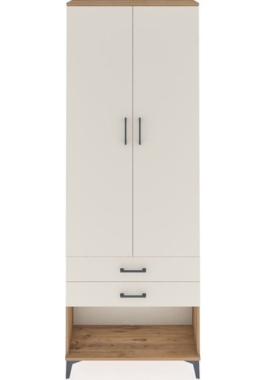 Arges Dolap 2 Raflı 2 Çekmeceli Tek Askılı 88x30x243 Çam-aytaşı Çam
