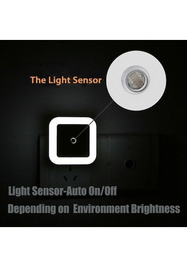 Metabagua Xiyu Shop Sarı Stil Yıldız Led Gece Lambası Mini Sevimli Duvar Plug-ın Otomatik Sensör Başucu Lambası Yatak Odası Çocuk Odası Koridor Koridor Merdiven Euus 110 V 220 V 963ude Beyaz