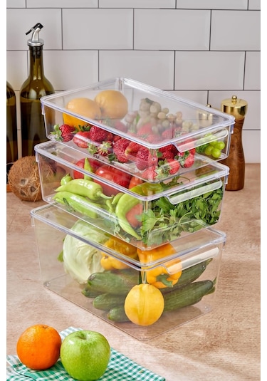 3 Lü Buzdolabı Organizeri Mix Set 3 Lt + 4,5 Lt + 6 Lt