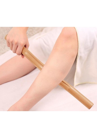 Homyl Doğal Guasha Kazıma Çubuğu Masaj Aletleri Tam Arka 52cm Kahverengi