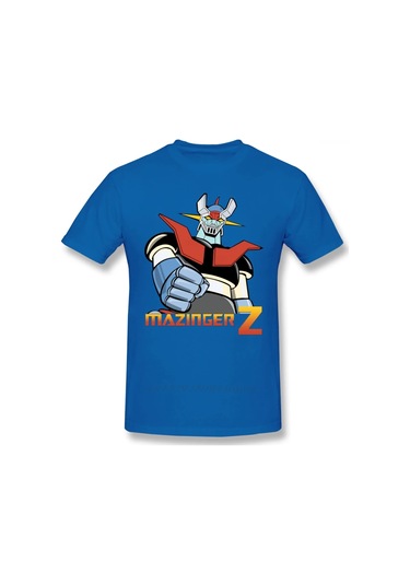 Vikineey Erkekler İçin Mazinger Z Robot Anime Kısa Kollu Vaporwave T-shirtmavi Mavi