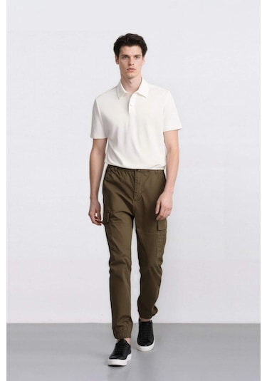 DeFacto Regular Gabardin Jogger Pantolon Kargo Cepli Beli Paçası Lastikli C9163AX25SPKH361