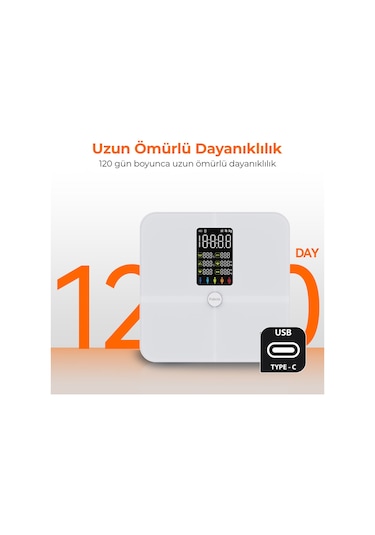 Fabcio Fitsmart Plus Bloetooth Çok Fonksiyonlu Yağ Ölçer Akıllı Tartı