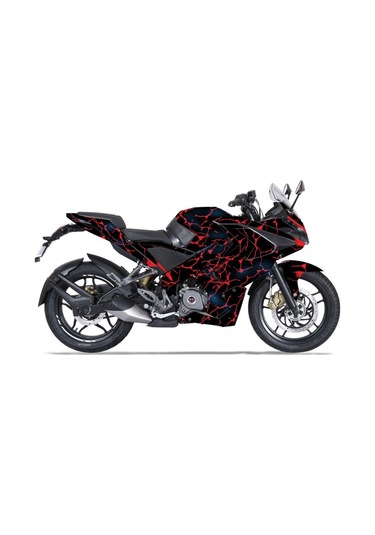 Bajaj Pulsar Rs200 Şimşek Desenli Graphic Sticker Kit Set Kırmızı