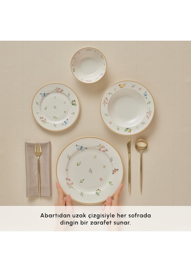 Karaca Forever Bone New Fly 24 Parça 6 Kişilik Yemek Takımı Çok Renkli