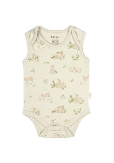 Bebek 3lü Askılı Badi Kutu Set %100 Organik Pamuk, Bebek Ve Yenidoğan Serisi - Csy5709 Ekru