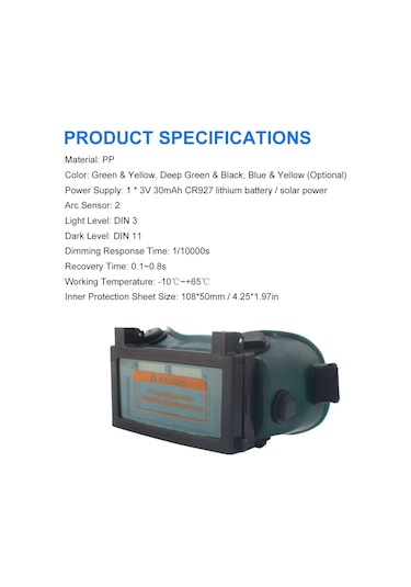 Yifomall Profesyonel Güneş Enerjili Kaynak Gözlüğü - Çift Lensli, Otomatik Ayarlamalı, Antiparıltı Koruma