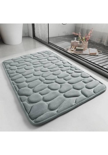 Zhlhome Kaydırmaz Banyo Paspası Gri 60x38cm Gri