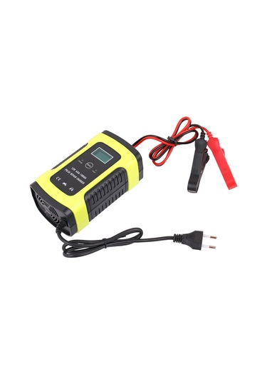 Youmex 12v6a Akıllı Akü Şarj Cihazı, Tam Otomatik, 3 Aşamalı, Soğuk/sıcak Mod, Lcd Ekranlı, Plombik Akü Onarımcı, Avrupa Standartı, Sarı