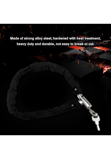 Symbee Dayanıklı Çelik Zincir Kilit - Bisiklet, Motosiklet Ve Scooter İçin Kırılmaz Çelik Kilit - 80cm Uzunluk - 2 Anahtarlı