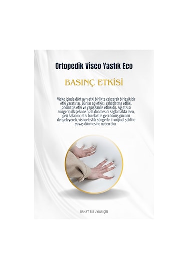 Visco Ortopedik Yastık Eco Boyun Fıtığı Boyun Düzleşmesi Boyun Ağrısı Destekli Lüks Ortopedik Yastık