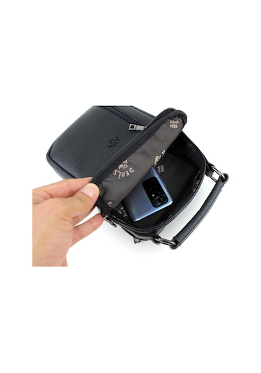 Erkek Omuz Askılı Çok Bölmeli El Ve Omuz Çantası Siyah