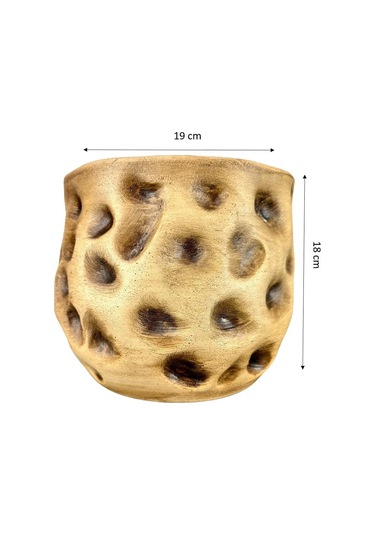 Bitki Tasarımı Ev Dekorasyon Aksesuar Naturel Desenli Toprak Saksı Saksılık Salon Çiçeklik 19 Cm