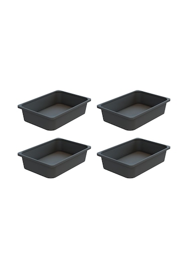 Montessori Oyuncak Dolabı Kutusu Saklama Kutusu Çocuklar İçin Aktivite Kutusu 4 Adet Gri Gri