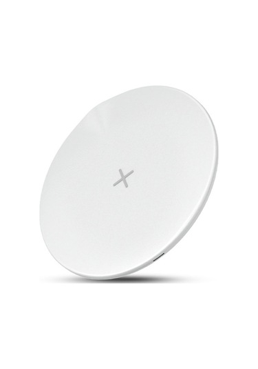 Konesam Beyaz 15w Hızlı Şarj Type-c Arayüzlü İnce Dairesel Kablosuz Şarj Cihazı