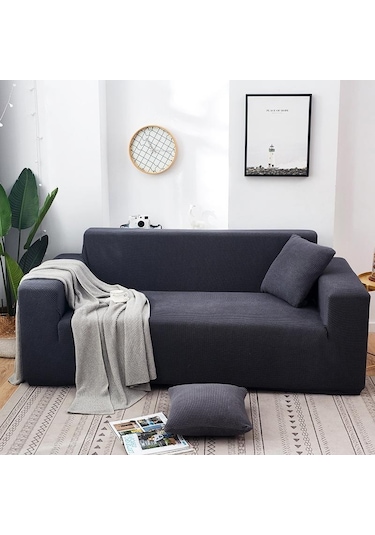 Dark Grey Polar Polar Streç Kanepe  Funda Kanepe Sandalye Kanepe Kılıfı  1 Seat 90-140cm