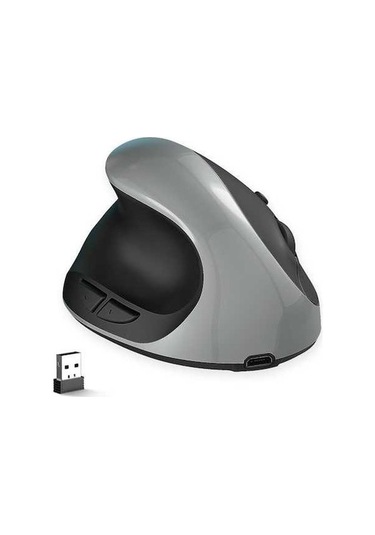 Novahub Dikey Kablosuz Fare - Hxsj X10, 3 Dpı, 600mah, Ergonomik 001, Siyah/gri, Kullanışlı Şarjlı Mouse 001