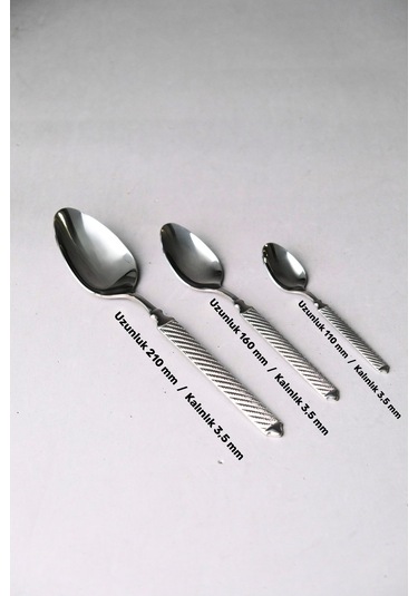 Lugga Linda Sade Çatal Kaşık Bıçak Takımı 12 Kişilik 84 Parça Gri