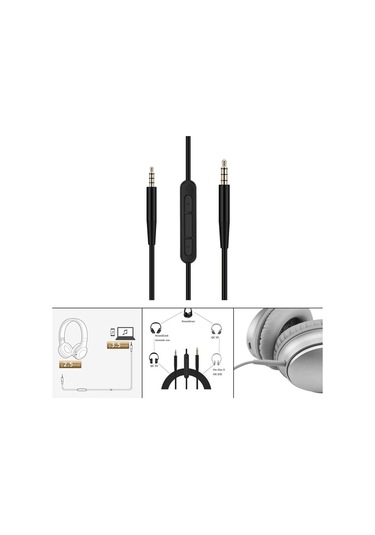 Bose QC25 QE2 QC35 QC35 II Uyumlu Mikrofonlu Kulaklık Ses Kablosu