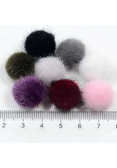 Homyl Takı Yapımı Için Yüzüklü 8 Parça Çeşitli Renk Pom