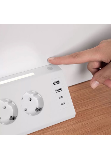 Akıllı Priz Termal Korumalı 5 Li Priz 3680w Led Işıklı Çoklu Çoklu Akım Prizi Usb Usb-c 0