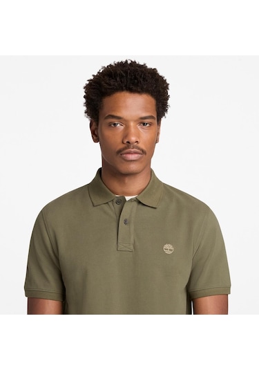 Timberland Millers River Pique Erkek T-shirt-32642 Yeşil