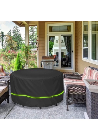 Novahub Yuvarlak Bahçe Masa Örtüsü: Su Geçirmez, Rüzgar Ve Uv Koruyucu 250d Naylon, Siyah 128x71cm Siyah